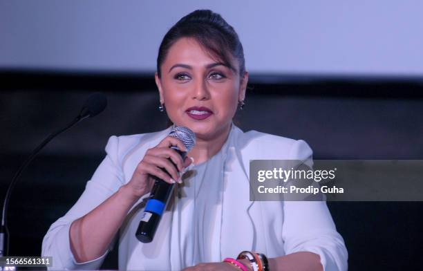 Rani Mukherjee attends the trailer launch of film 'MARDAANI' on August 04, 2014 in Mumbai, India