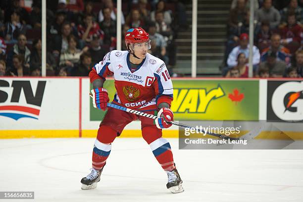 Nail Yakupov of team Russia skates against the WHL All-Stars during Game One of the WHL-Russia Subway Super Series on November 2012 at Pacific...