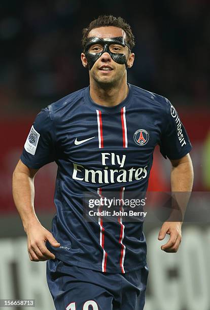 Nene of PSG in action during the french Ligue 1 match between Paris Saint Germain FC and Stade Rennais FC at the Parc des Princes stadium on November...