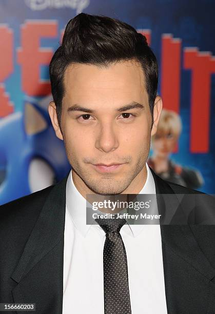 Skylar Astin arrives at the Los Angeles premiere of 'Wreck-It Ralph' at the El Capitan Theatre on October 29, 2012 in Hollywood, California.