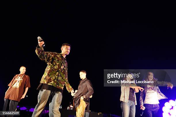 Arabian Knightz, Malikah and Omar Offendum perform at Arab Hip Hop Concert during the 2012 Doha Tribeca Film Festival at Katara Sony Open Air Cinema...