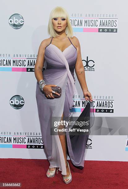 Singer Christina Aguilera attends the 40th Anniversary American Music Awards held at Nokia Theatre L.A. Live on November 18, 2012 in Los Angeles,...