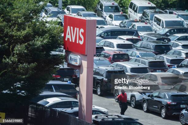 An Avis rental location near John F. Kennedy International Airport in New York, US, on Sunday, July 23, 2023. Avis Budget Group Inc. Released...