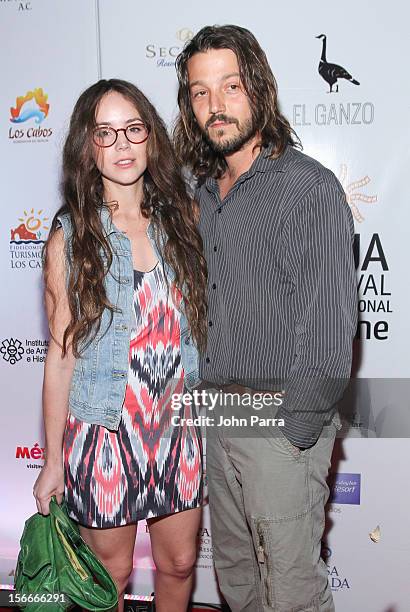 Camila Sodi and Diego Luna attends the Closing Night Gala during the Baja International Film Festival at Los Cabos Convention Center on November 17,...