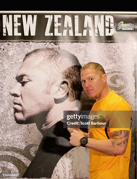 Shane Cameron of New Zealand poses during a press conference at Crown Entertainment Complex on November 19, 2012 in Melbourne, Australia. Danny Green...