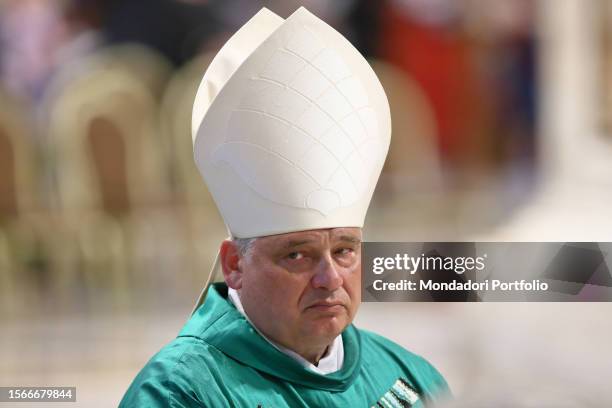 Cardinal Konrad Krajewski during the Holy Mass of Pope Francis on the occasion of the World Day of Grandparents and Elders. Vatican City , 23 July...