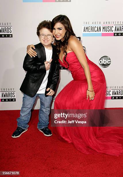 Internet personality Keenan Cahill and model Mayra Veronica attend the 40th Anniversary American Music Awards held at Nokia Theatre L.A. Live on...