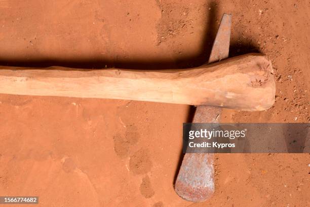 african ax or hatchet weapon - central african republic stock pictures, royalty-free photos & images