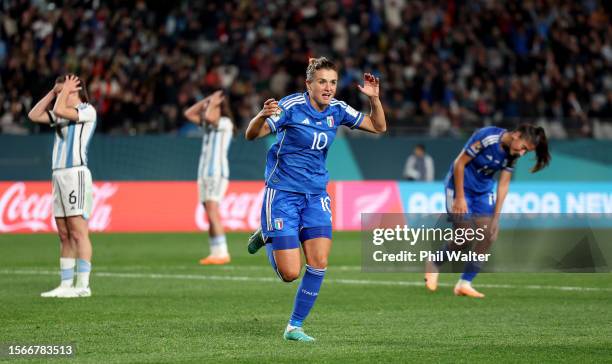 Cristiana Girelli of Italy celebrates after scoring her team's first goal during the FIFA Women's World Cup Australia & New Zealand 2023 Group G...