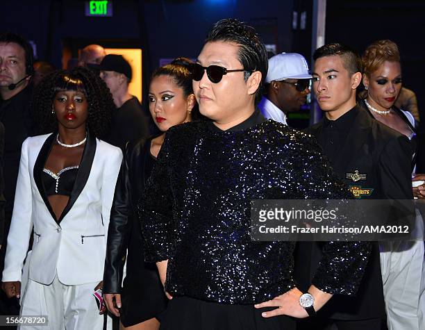 Singer Psy at the 40th American Music Awards held at Nokia Theatre L.A. Live on November 18, 2012 in Los Angeles, California.