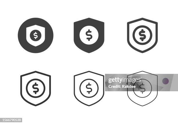 money protection icons - multi series - security check stock illustrations