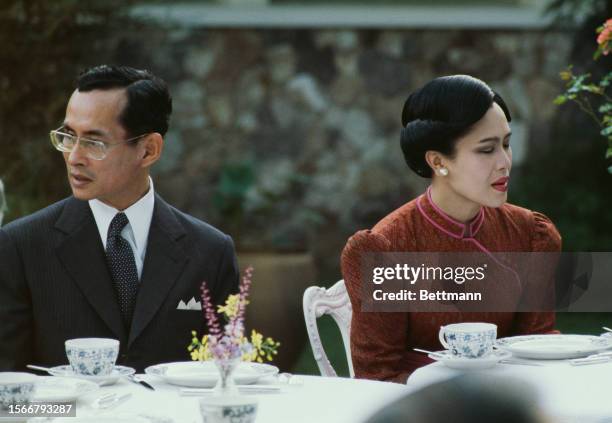 King Bhumibol and Queen Sirikit of Thailand pictured at Phu Phan Palace in Sakon Nakhon, Thailand, November 9th 1979.