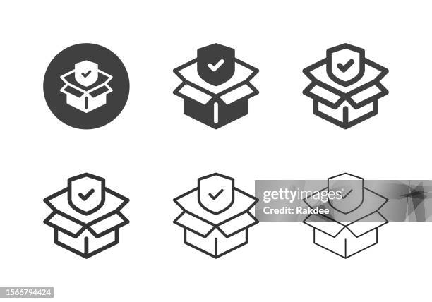 shipping protection icons - multi series - empty box stock illustrations