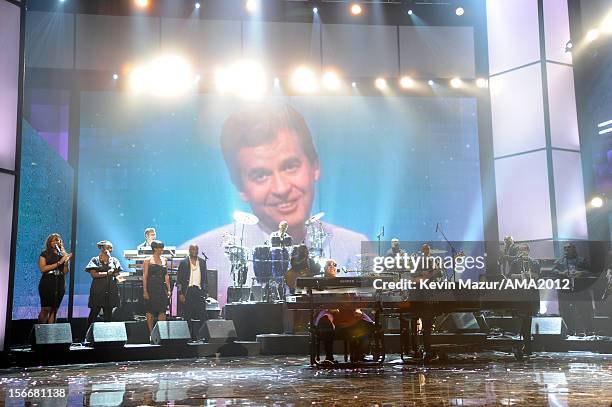 Musician Stevie Wonder performs onstage at the 40th American Music Awards held at Nokia Theatre L.A. Live on November 18, 2012 in Los Angeles,...