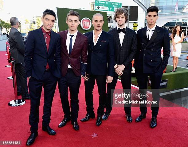 The Wanted attends Fiat's Into The Green during the 40th American Music Awards held at Nokia Theatre L.A. Live on November 18, 2012 in Los Angeles,...