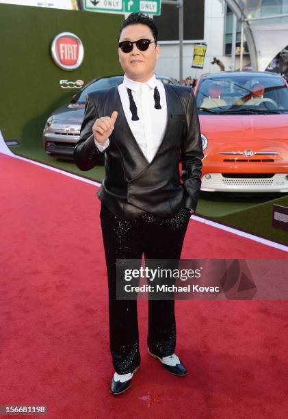 Psy attends Fiat's Into The Green during the 40th American Music Awards held at Nokia Theatre L.A. Live on November 18, 2012 in Los Angeles,...