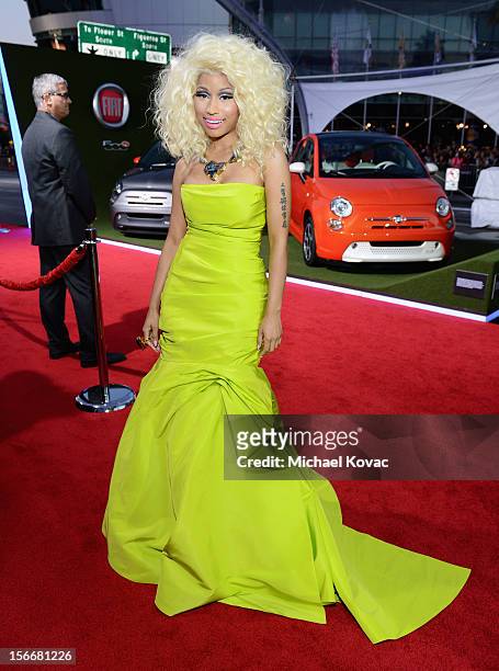 Recording artist Nicki Minaj at Fiat's Into The Green during the 40th American Music Awards held at Nokia Theatre L.A. Live on November 18, 2012 in...