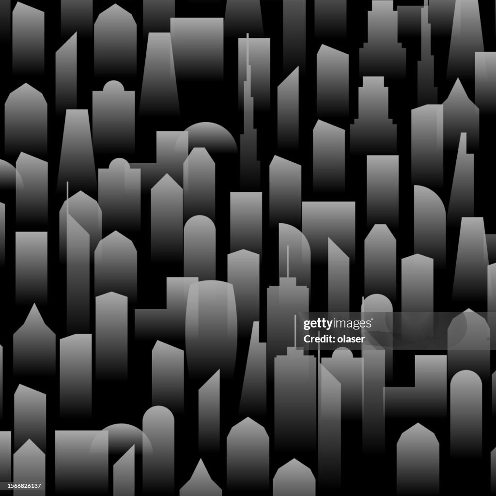 Buildings Growing Pattern Cityscape Multitude Of Buildings Pattern High-Res Vector Graphic ...