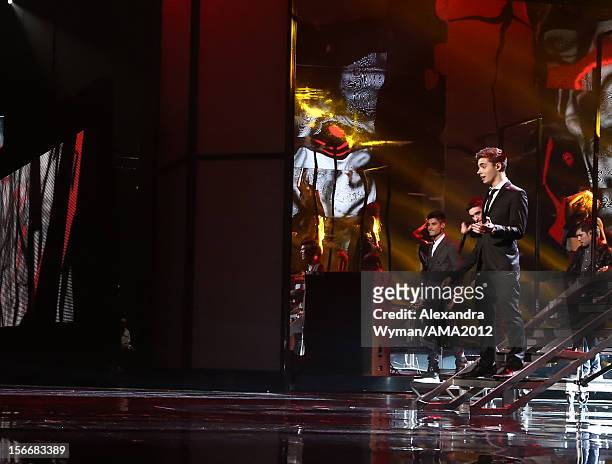 The Wanted perform onstage at the 40th American Music Awards held at Nokia Theatre L.A. Live on November 18, 2012 in Los Angeles, California.
