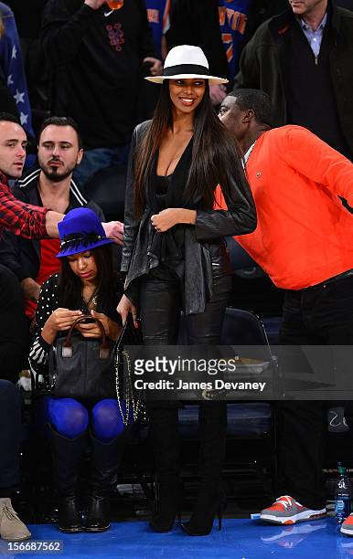 Jessica White attends New York Knicks verse Indiana Pacers game at Madison Square Garden on November 18, 2012 in New York City.