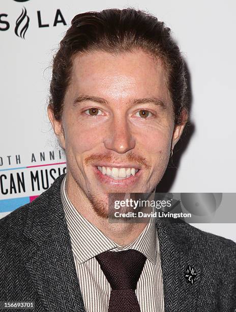 Pro snowboarder Shaun White attends Rolling Stone Magazine's 2012 American Music Awards VIP After Party presented by Nokia and Rdio at the Rolling...