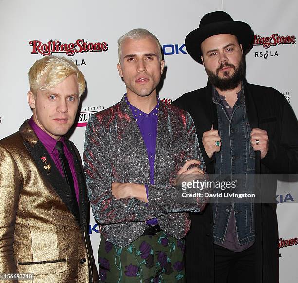 Neon Trees members attend Rolling Stone Magazine's 2012 American Music Awards VIP After Party presented by Nokia and Rdio at the Rolling Stone...