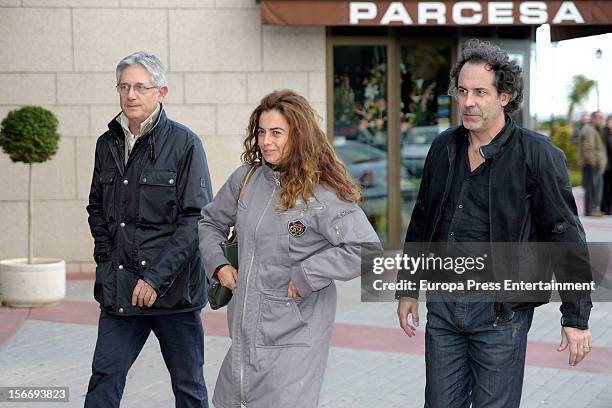 Josema Yuste and Lola Baldrich attend the funeral chapel for Emilio Aragon, known as 'Miliki', at Tres Cantos Chapel on November 18, 2012 in Madrid,...