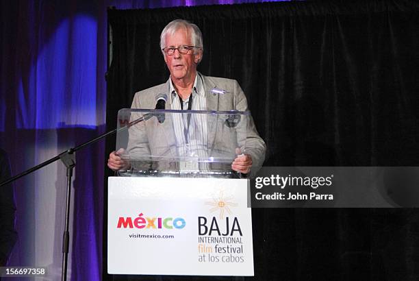 Michael Apted attends the Closing Night Gala during the Baja International Film Festival at Los Cabos Convention Center on November 17, 2012 in Cabo...