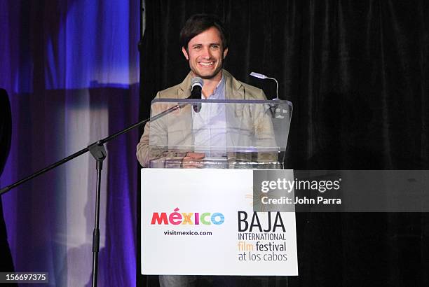 Gael Garcia Bernal attends the Closing Night Gala during the Baja International Film Festival at Los Cabos Convention Center on November 17, 2012 in...