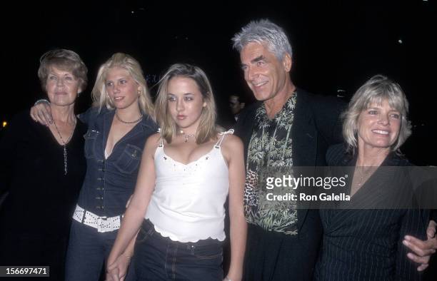 Actor Sam Elliott, actress Katharine Ross, daughter Cleo Rose Elliott and family attend "The Contender" Westwood Premiere on October 5, 2000 at the...