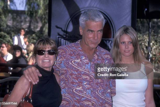 Actress Katharine Ross, actor Sam Elliott and daughter Cleo Rose Elliott attend the "Jurassic Park III" Universal City Premiere on July 16, 2001 at...