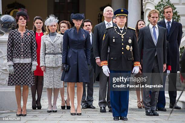 Princess Caroline of Hanover, Melanie de Massy, an unidentified guest, Princess Charlene of Monaco, Prince of Liechtenstein Hans Adam II, Prince...