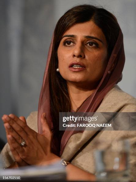 Pakistan Rabbani Pakistan's Foreign Minister Hina Rabbani gestures as she addresses a ...