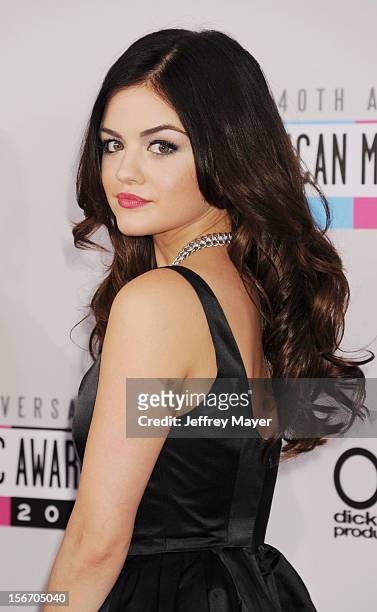 Actress Lucy Hale attends the 40th Anniversary American Music Awards held at Nokia Theatre L.A. Live on November 18, 2012 in Los Angeles, California.