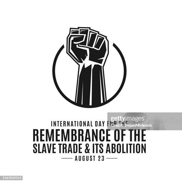 international day for the remembrance of the slave trade and its abolition poster, august 23. vector - remembrance day vector stock illustrations