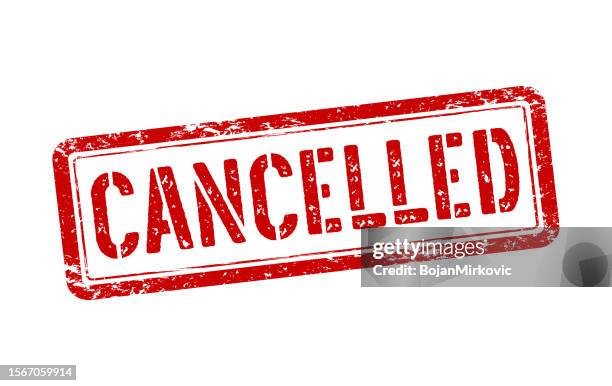 cancelled red stamp sign. vector - cancellation stock illustrations