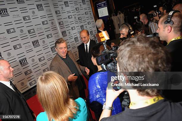 Tribeca Film Festival co-founder Robert De Niro attends the "Silver Linings Playbook" premiere at the Al Mirqab Hotel during the 2012 Doha Tribeca...