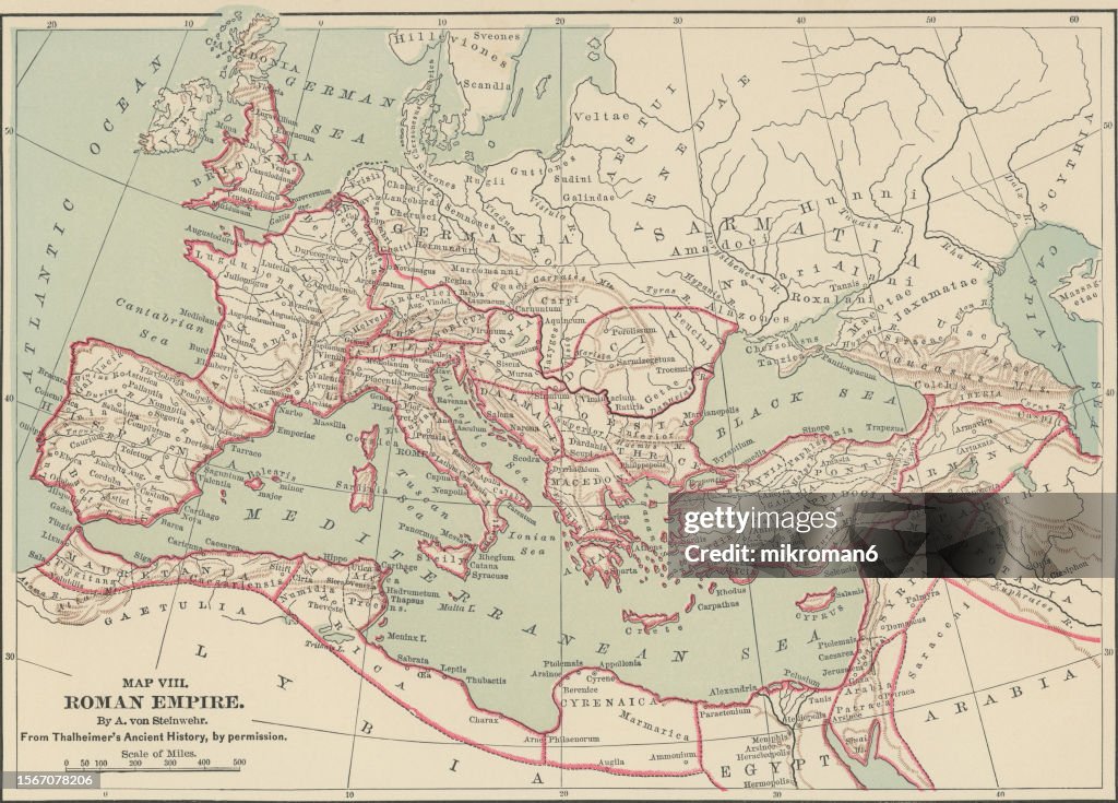 Long Roman Map Old Map Of The Roman Empire High-Res Stock Photo - Getty Images