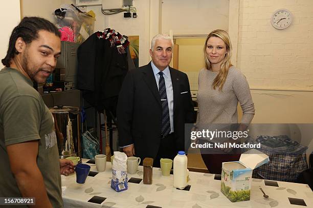 Mitch Winehouse and Kiera Chaplin help out making tea to show what funds raised by The Amy Winehouse Foundation are being used for at The Pillion...