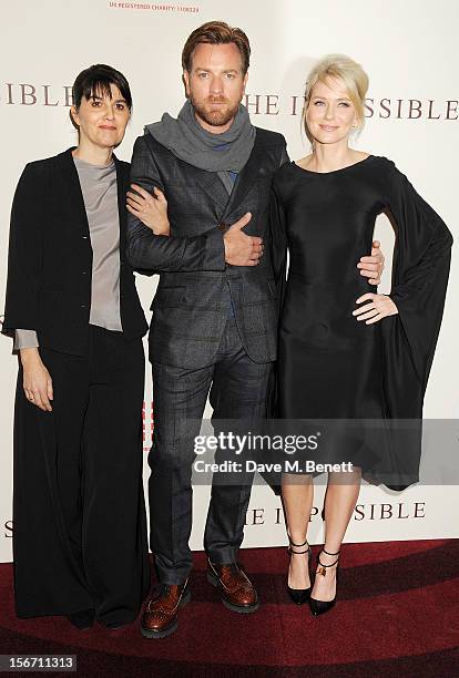 Spanish tsunami survivor Maria Belon, Ewan McGregor and Naomi Watts attend the UK charity premiere of 'The Impossible' at BFI IMAX on November 19,...