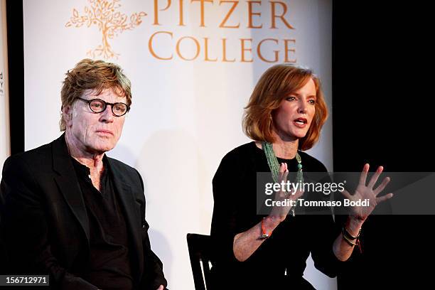 Robert Redford and Laura Skandera Trombley attend the Pitzer College Names New Conservancy honoring Robert Redford held at the Los Angeles Press Club...