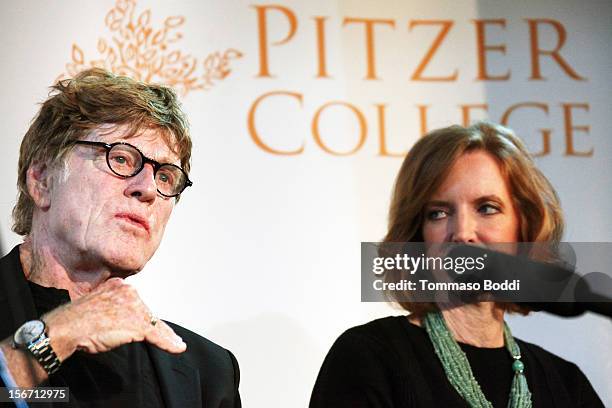 Robert Redford and Laura Skandera Trombley attend the Pitzer College Names New Conservancy honoring Robert Redford held at the Los Angeles Press Club...