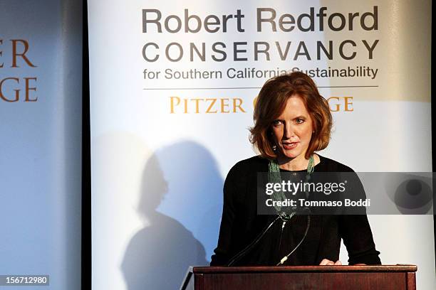 Laura Skandera Trombley attends the Pitzer College Names New Conservancy honoring Robert Redford held at the Los Angeles Press Club on November 19,...