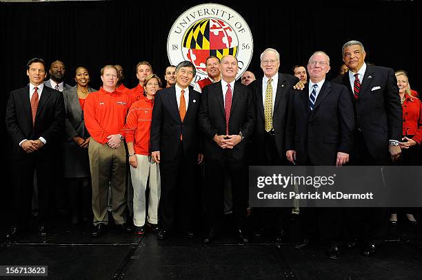 University of Maryland President Wallace D. Loh, Big Ten Commissioner James E. Delany, University System of Maryland Chancellor Brit Kirwan,...