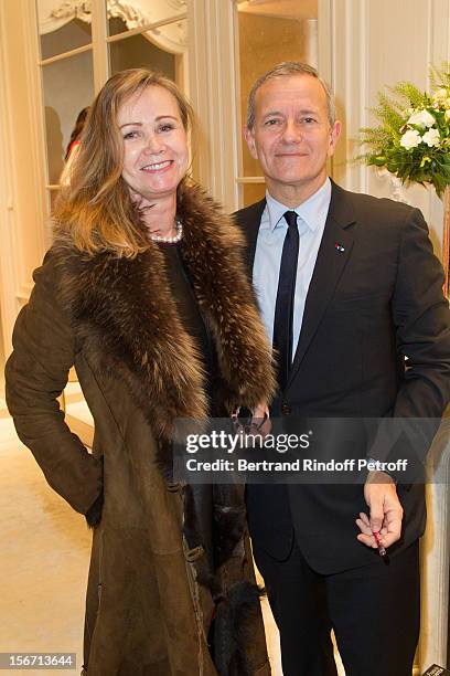 Diane de Chaisemartin and Francis Huster attend the signing of Huster's book "And Dior Created Woman" at Dior Boutique on November 19, 2012 in Paris,...