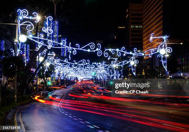 christmas lights - orchard road stock-fotos und bilder