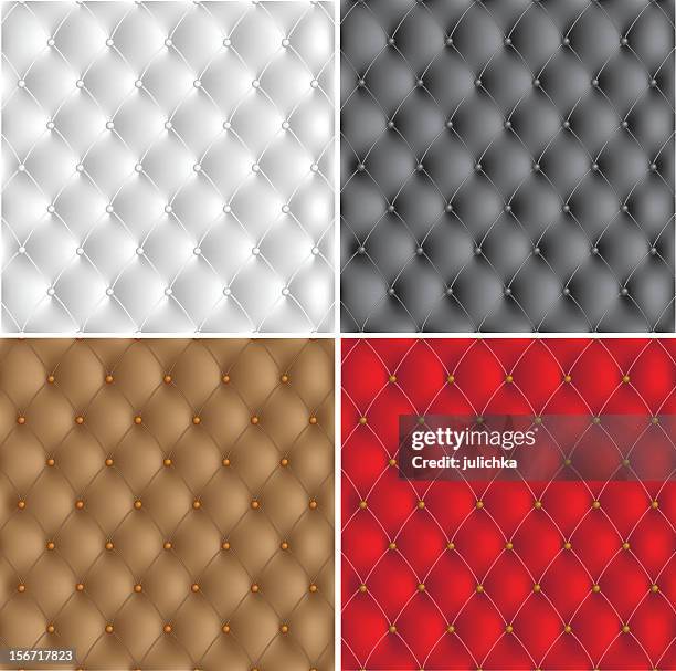 stockillustraties, clipart, cartoons en iconen met white, black, brown, and red leather upholstery patterns - upholstry