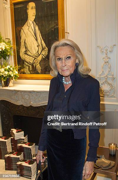Micheline Maus attends the signing of Francis Huster's book "And Dior Created Woman" at Dior Boutique on November 19, 2012 in Paris, France.