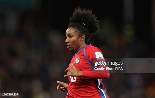 Marta Cox of Panama looks on during the FIFA Women's World Cup Australia & New Zealand 2023 Group F match between Brazil and Panama at Hindmarsh...