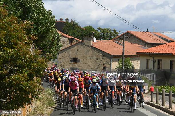 General view of Georgia Williams of New Zealand and Team EF Education-TIBCO-SVB, Hannah Ludwig of Germany and Team Uno-X Pro Cycling Team, Lauretta...